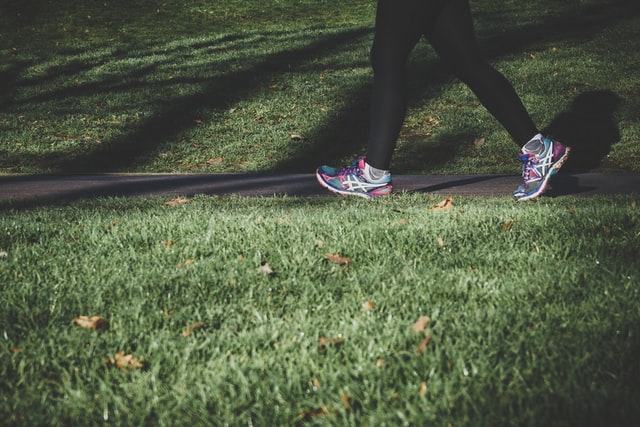 woman walking outdoors